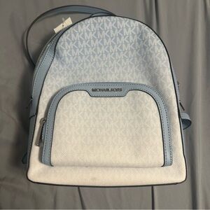 MICHAEL KORS Jaycee Medium Ombré Signature Logo Backpack Light Sky NWT